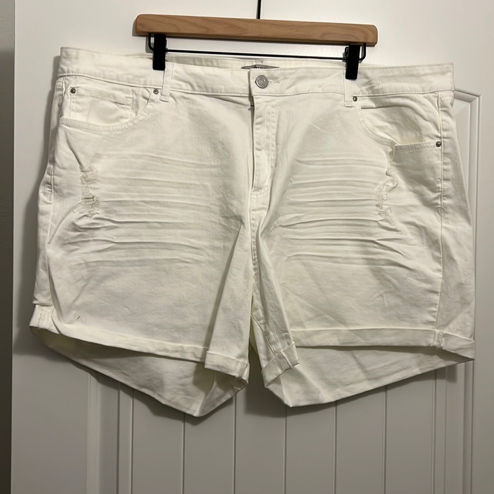 Refuge+ White Jean Shorts